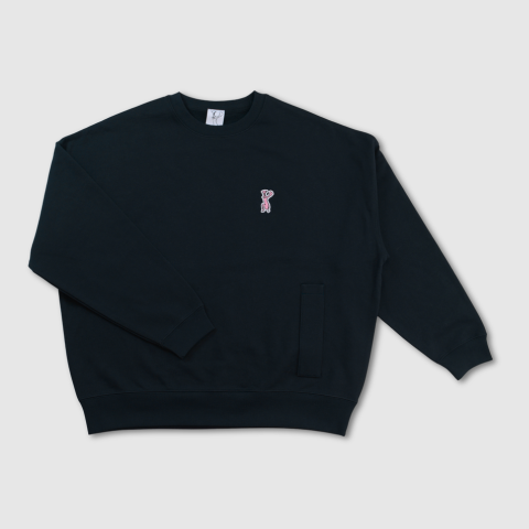 カラーワッペンスエット（ビッグシルエット）(NAVY)