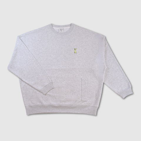 カラーワッペンスエット（ビッグシルエット）(GRAY)